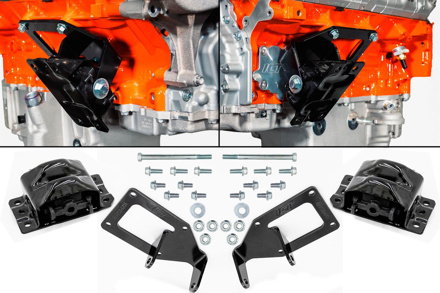ICT Billet Motor Mounts and Inserts EM-LT-GBDY1 LT Swap Engine Mount Kit 1978-1988 Chevy G Body