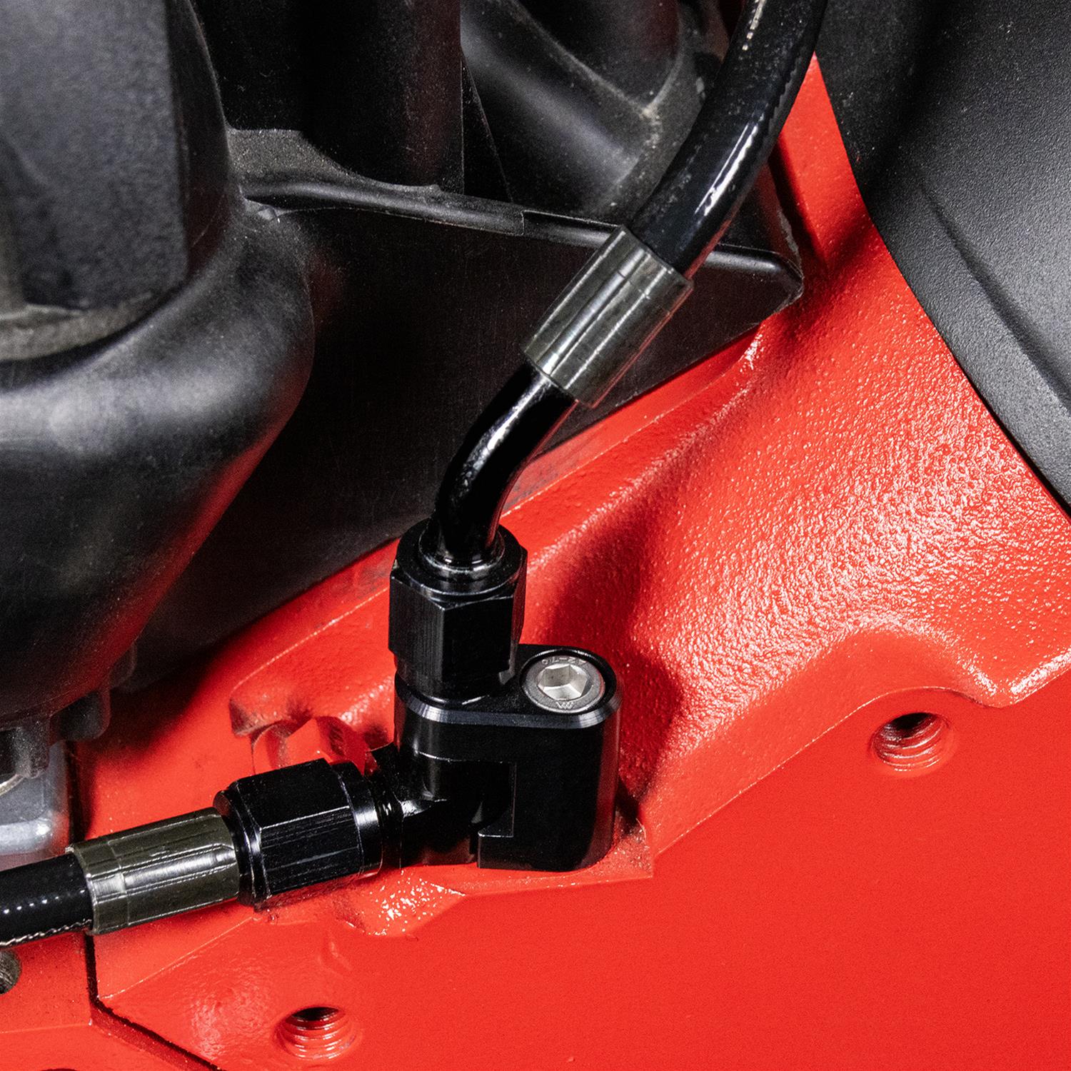 ICT Billet Engine Coolant Crossovers HS-LS01-4P Cylinder Head Steam 4 Port Crossover Hose LS Low Profile Intake Kit