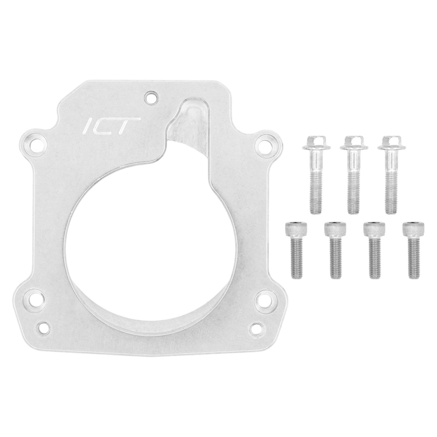 ICT Billet Throttle Body Adapters, EFI Manifold TB-LT1-LS1 Adapter LT1 L86 Intake to LS 3-Bolt