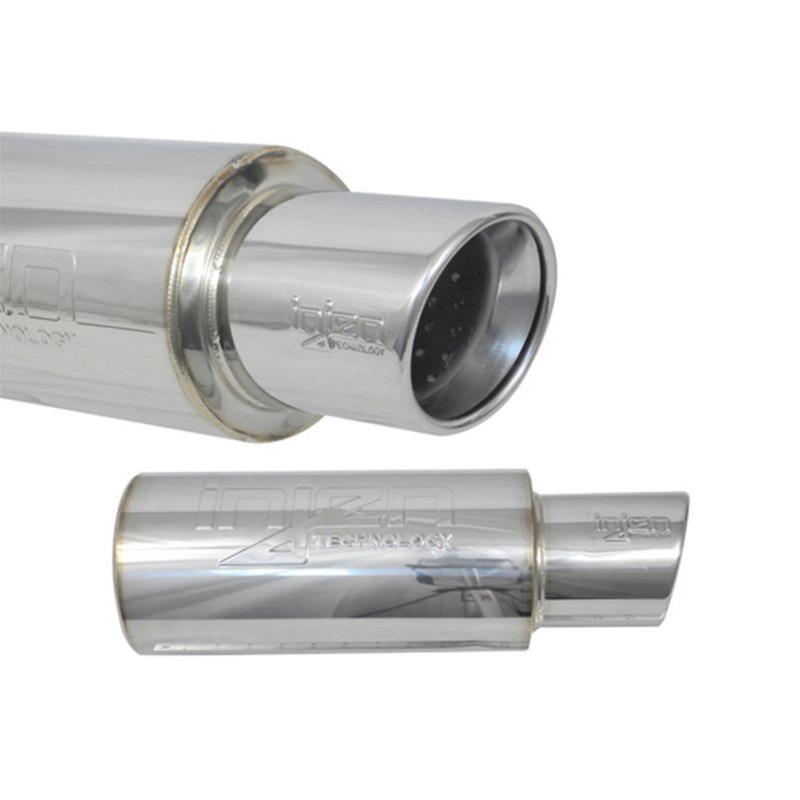 Injen 2 3/8 Universal Muffler w/Stainless Steel resonated rolled tip (Injen embossed logo) thumbnail 2