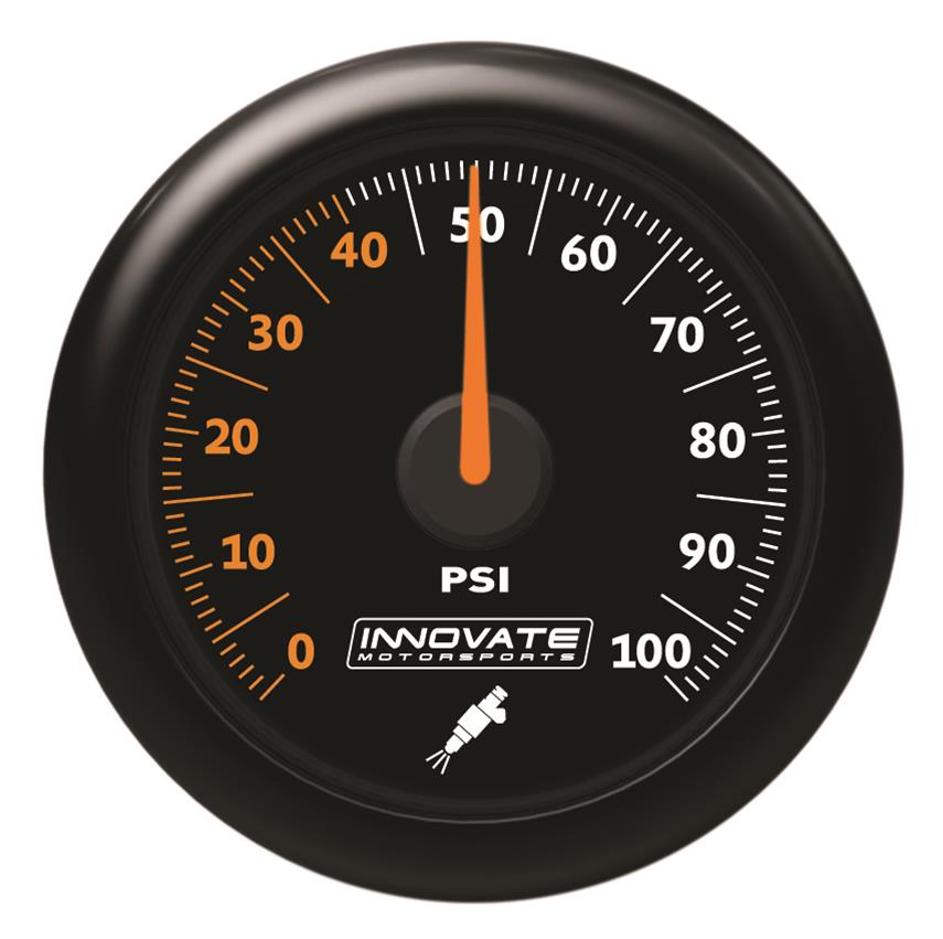 Innovate Motorsports Gauges 3863 GAUGE MTX Analog, Fuel Pressure 0-100 PSI Gauge Kit, Black Dial
