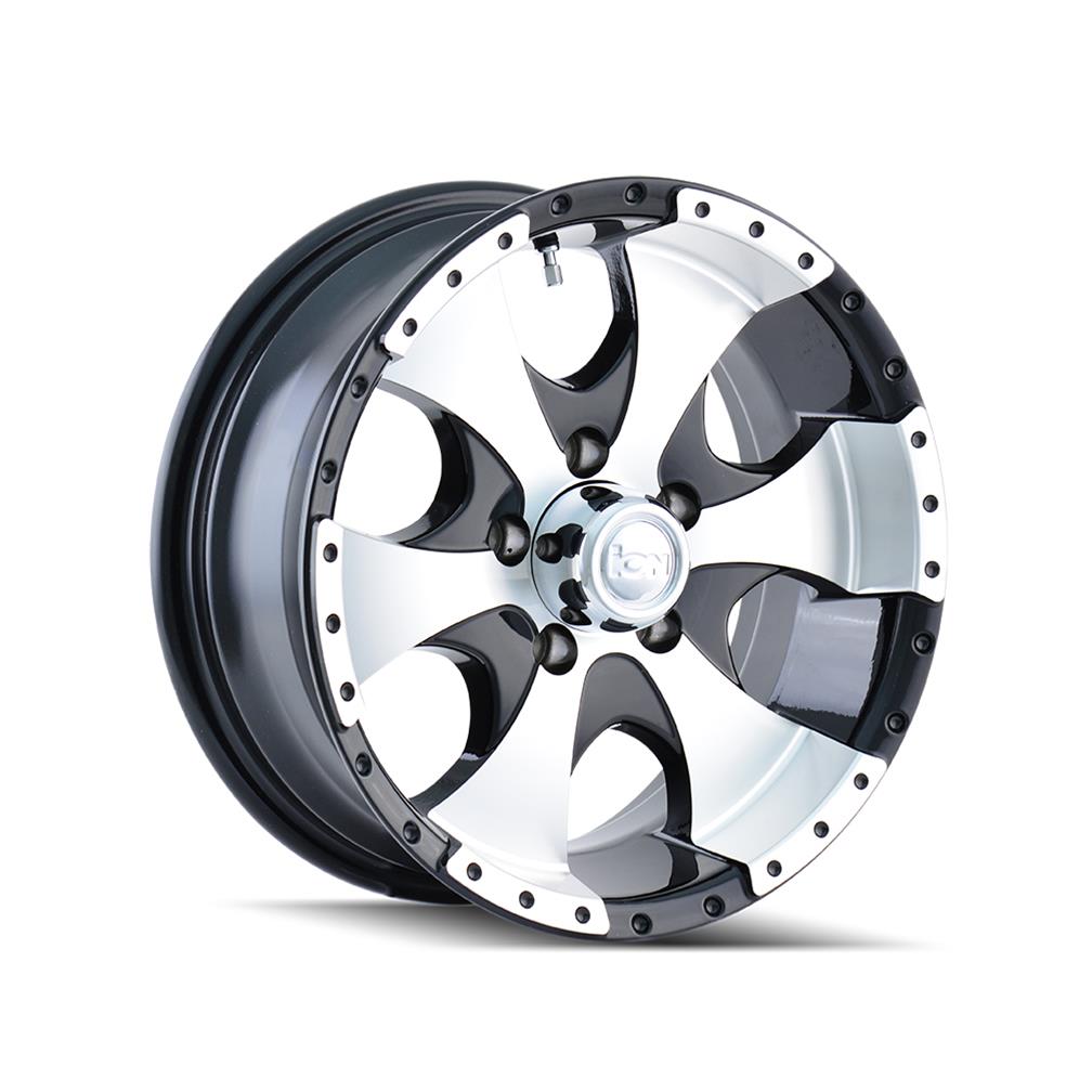 ION Type 136 15x6 / 5x114.3 BP / 0mm Offset / 83.82mm Hub Black/Machined Wheel thumbnail 2