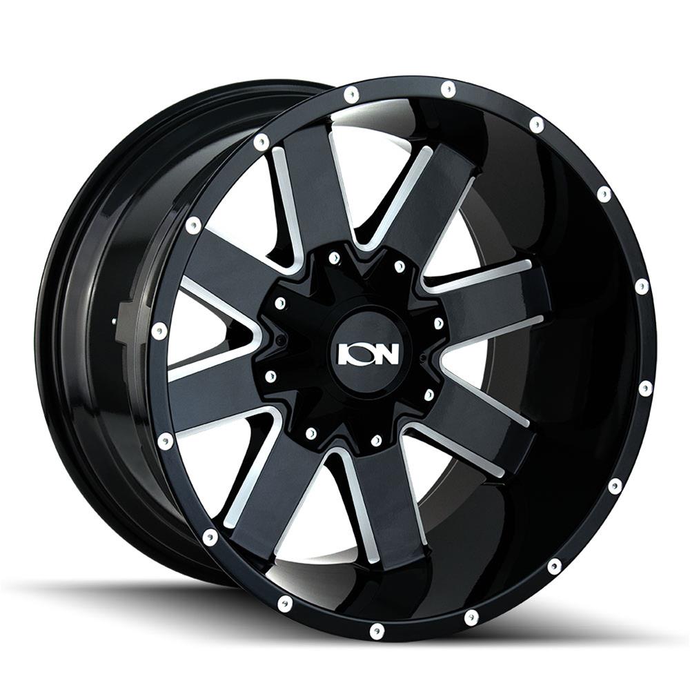 ION 141 17x9 / 8x165.1 BP / -12mm Offset / 130.8mm Hub Gloss Black Milled Wheel thumbnail 2