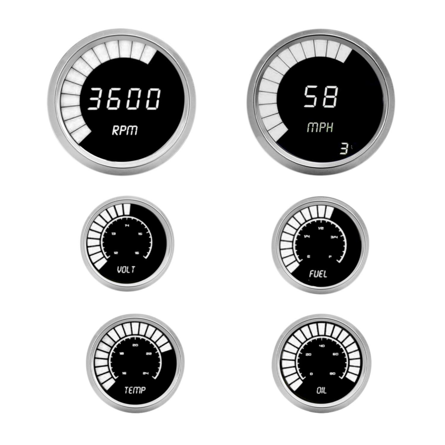 Intellitronix Corp BS9999W Intellitronix LED Digital Gauge Kits Summit Racing