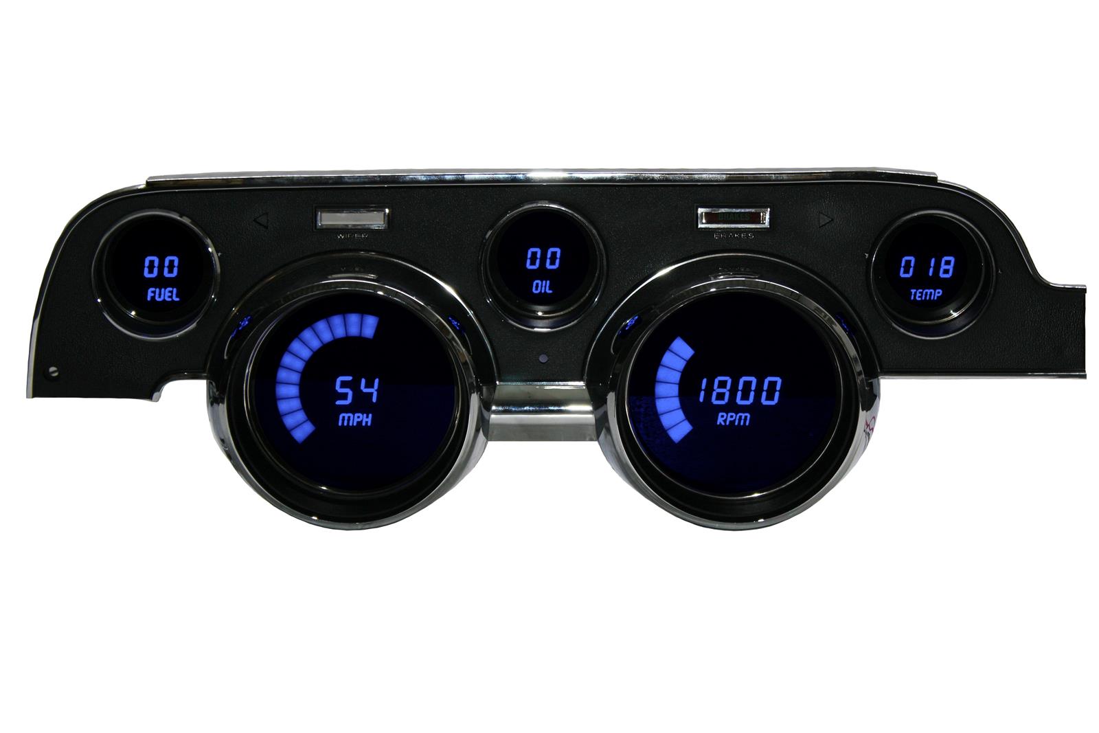 Intellitronix Digital Dash Gauge Panel For 1965-1966 Ford Mustang - Blue LED Display