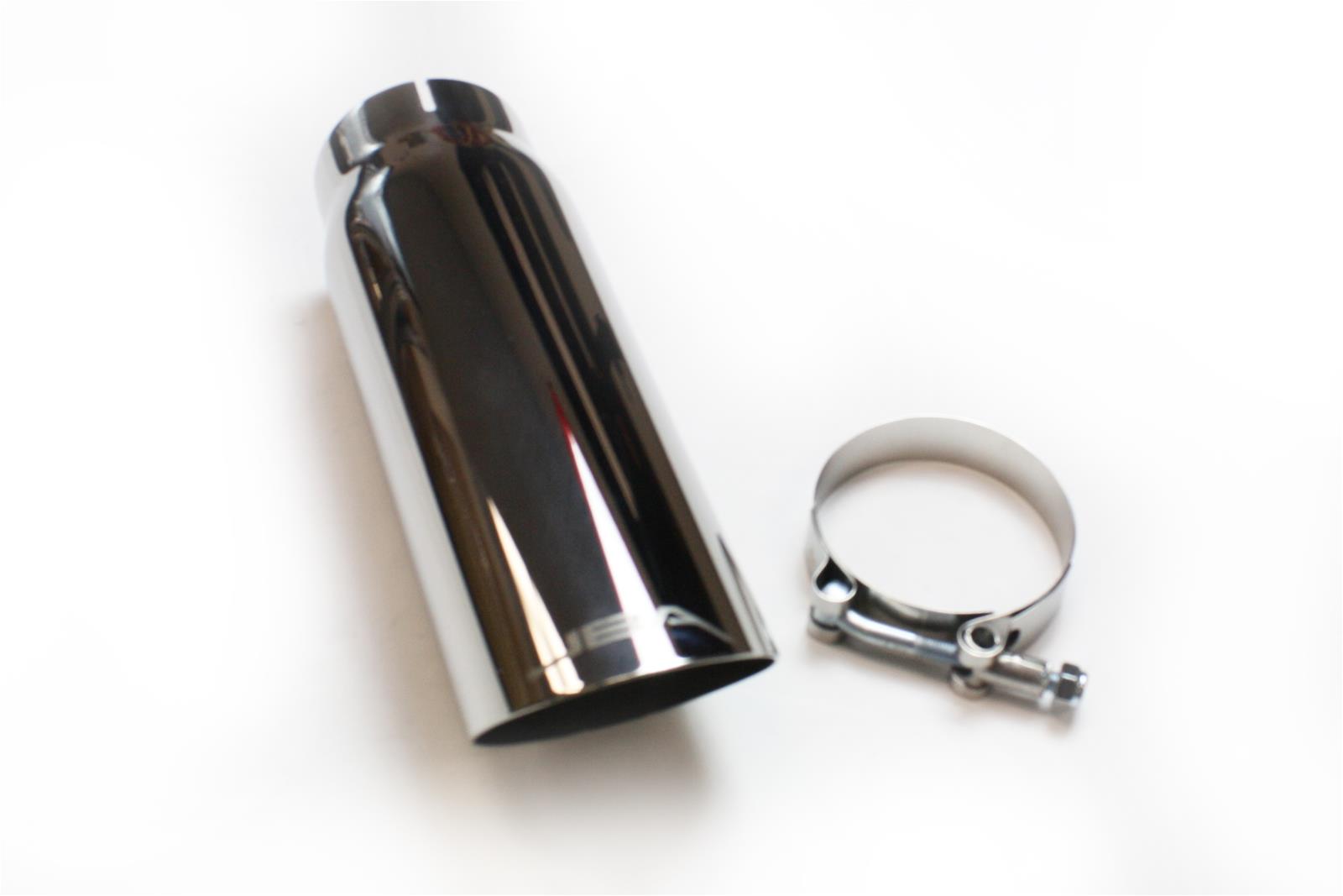 JBA 2.5in x 3in x 9in Polished Chrome Tip - Clamp On thumbnail 2