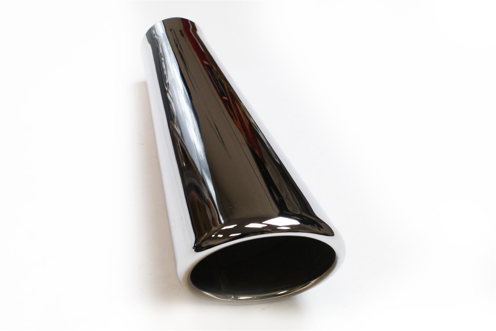 JBA 2in x 4in x 11in Rolled Stainless Steel Polished Chrome Trumpet Tip - Weld On thumbnail 2