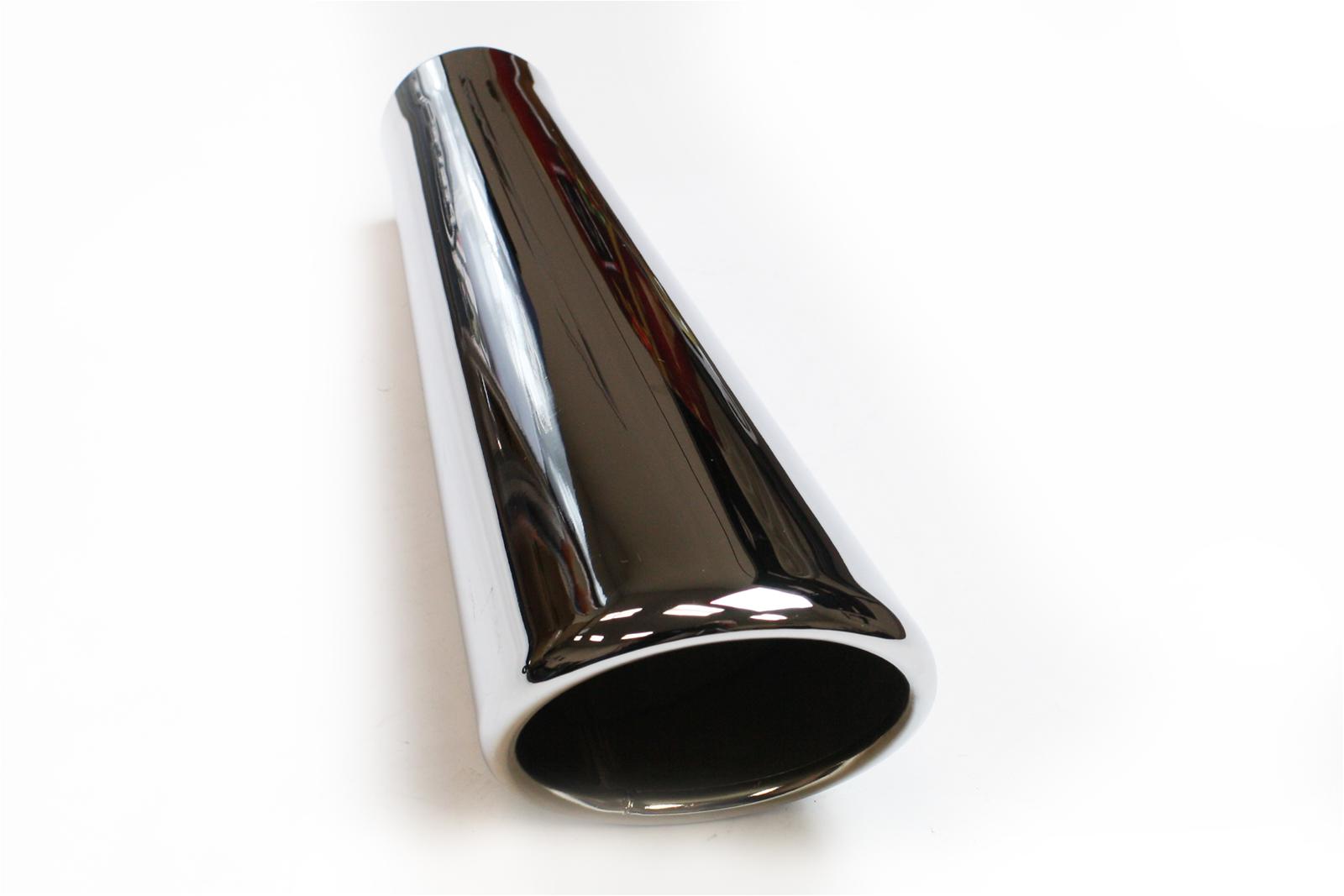 JBA 2in x 4in x 11in Rolled Stainless Steel Polished Chrome Trumpet Tip - Weld On