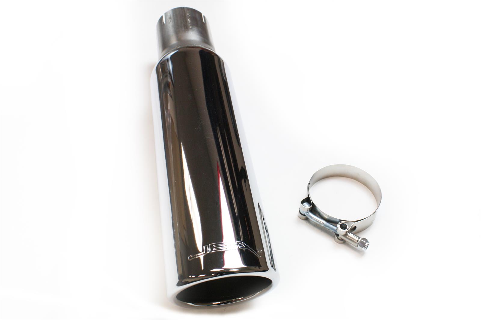 JBA 2.5in x 3.5in x 15in Polished Chrome Tip - Clamp On thumbnail 2