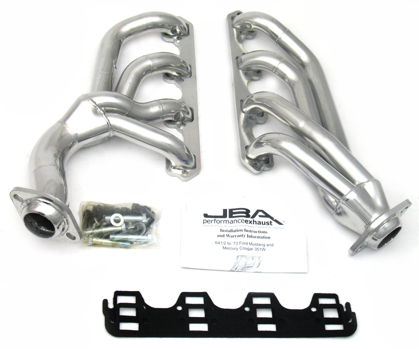 JBA 65-73 Ford Mustang 351W SBF w/T-5/Cable Clutch 1-5/8in Primary Silver Ctd Mid Length Header thumbnail 2