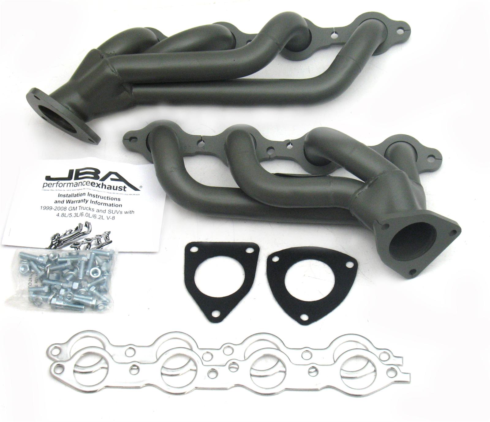 JBA Performance Exhaust Cat4ward Headers 1850S-3JT Headers, Cat4ward, Stainless Steel, Titanium, Cadillac, Chevy, GMC, Hummer, SUV, Pickup, 6.0L, Pair thumbnail 2