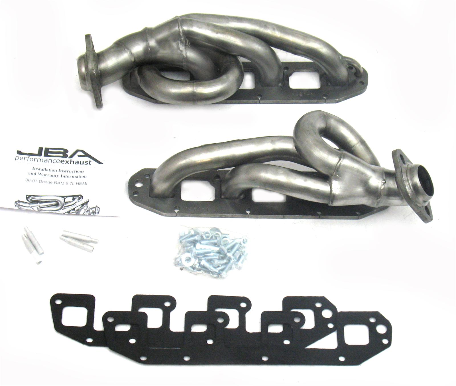 JBA 5.7L HEMI 1-5/8in Primary Raw 409SS Cat4Ward Header FOR 03-08 Dodge ...