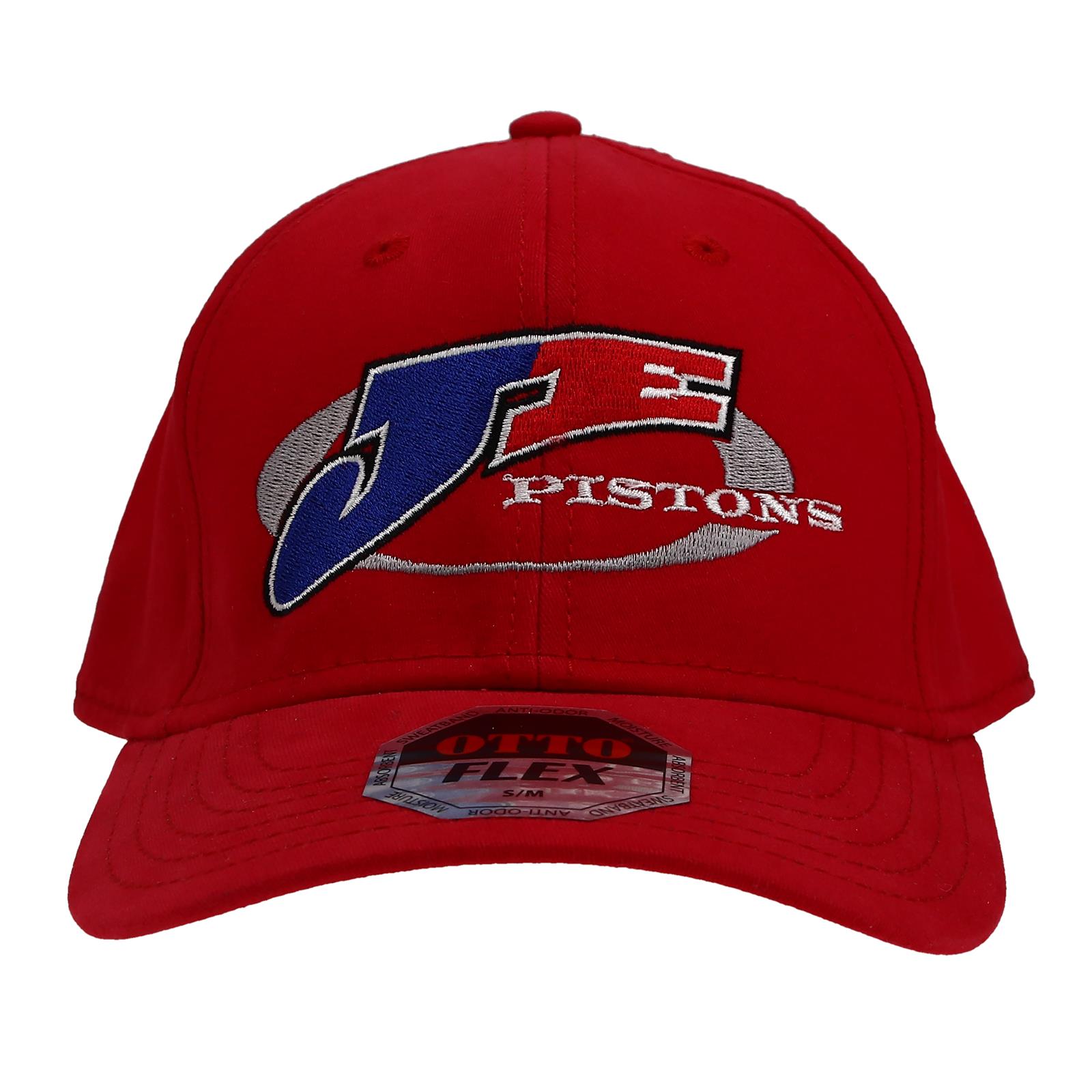 JE Pistons Hats J327X Hat, Ball Cap, Curved Bill, Material, Logo, Red, Fitted, Small/Medium, Each