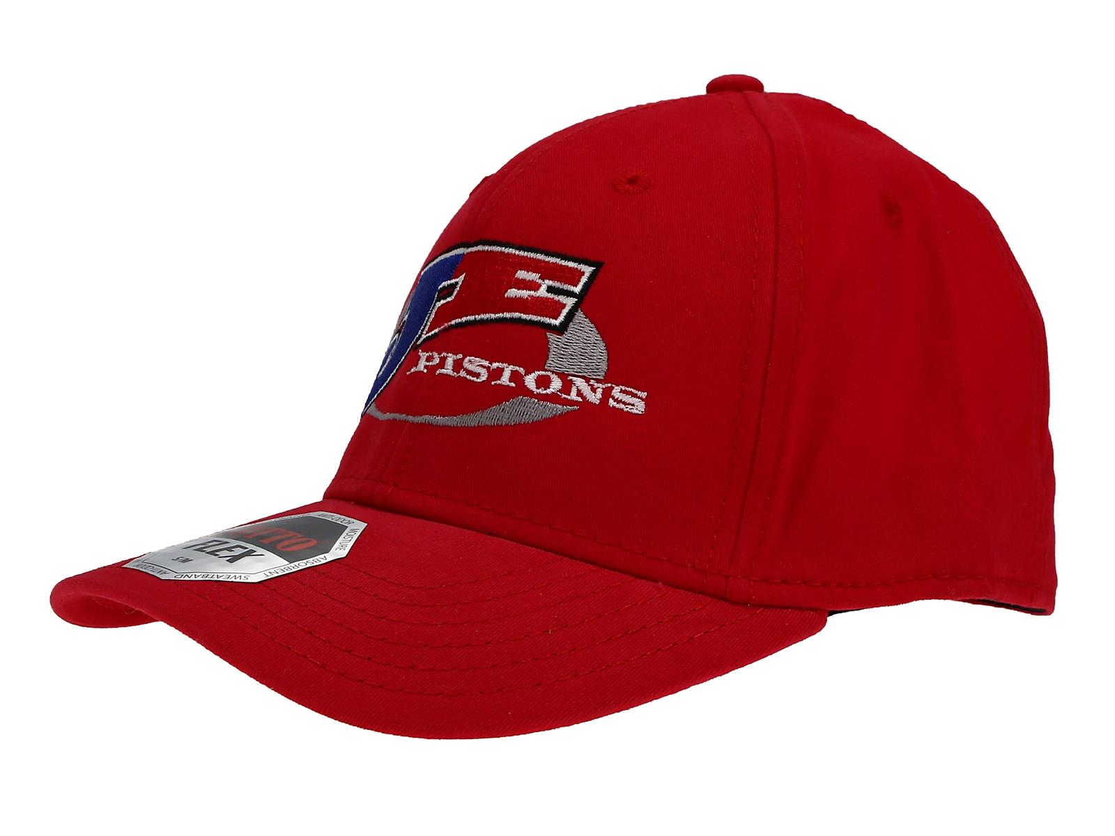 JE Pistons Hats J327X Hat, Ball Cap, Curved Bill, Material, Logo, Red, Fitted, Small/Medium, Each thumbnail 3