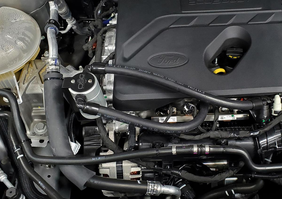 J&L 2021-2024 Ford Bronco 1.5L EcoBoost Passenger Side Oil Separator 3.0 - Clear Anodized thumbnail 2