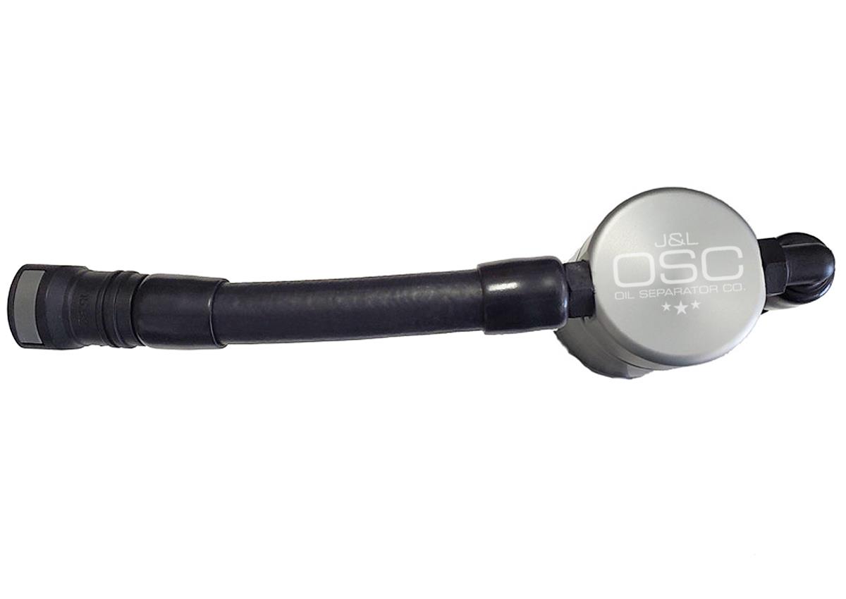 J&L 05-10 Ford Mustang GT Driver Side Oil Separator 3.0 V2 - Clear Anodized thumbnail 2