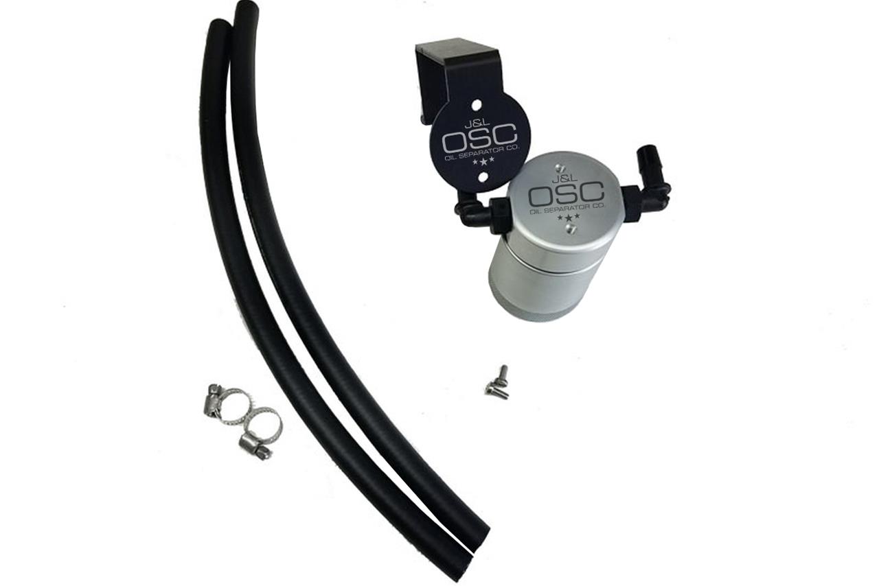 J&L 16-17 Chevrolet SS 6.2L Passenger Side Oil Separator 3.0 - Clear Anodized thumbnail 3