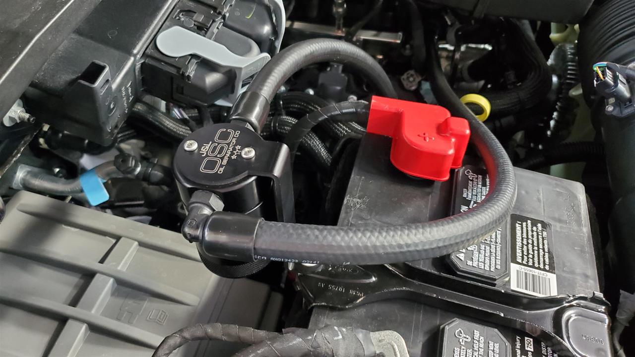 J&L 23-26 Ford F-250/F-350 6.8L;7.3L Oil Separator 3.0 Passenger Side - Clear Anodized thumbnail 2