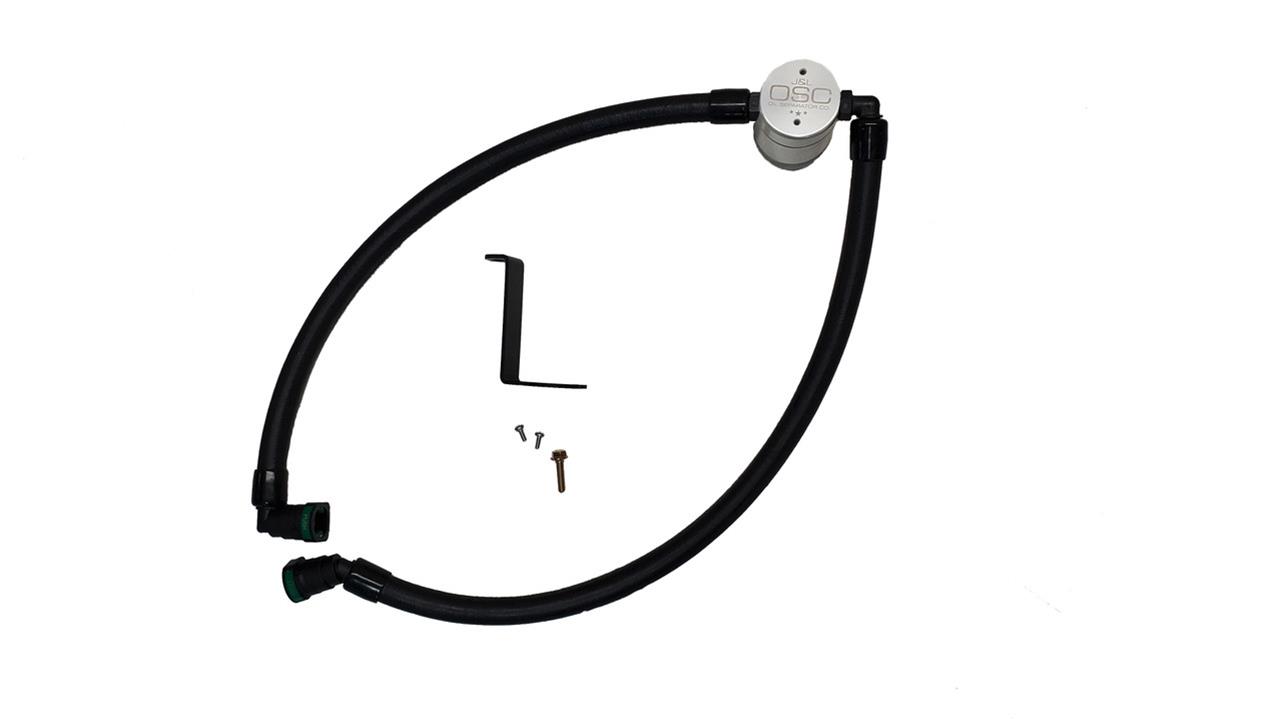 J&L Oil Separator Co. 3.0 Separators for 2024-2025 MUSTANG - 3095D-C Catch Can, Separator, Round, Billet Aluminum, Clear Anodized, Driver Side, Ford, 2.3L, Kit thumbnail 3