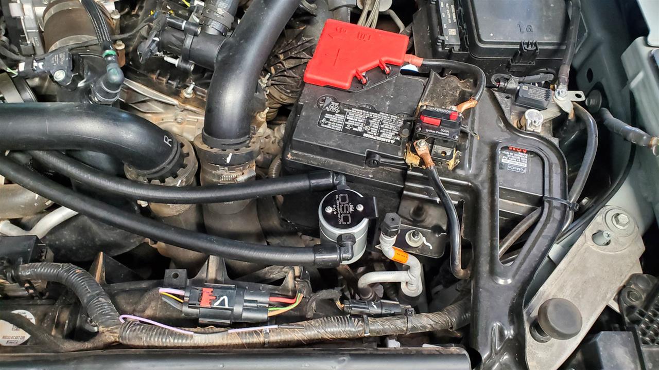 J&L 22-25 Ford Bronco Raptor 3.0L EcoBoost PCV Side Oil Separator 3.0 - Clear Anodized thumbnail 2
