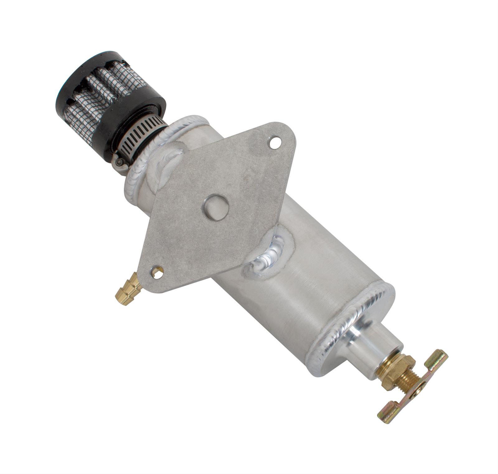 JOES Racing Products Vent Tanks 12318 Tank, Kart/Jr. Dragster, Round, Aluminum, Natural, 4.000 in. Length, 1/4 in. Hose Barb Inlet, Each thumbnail 2