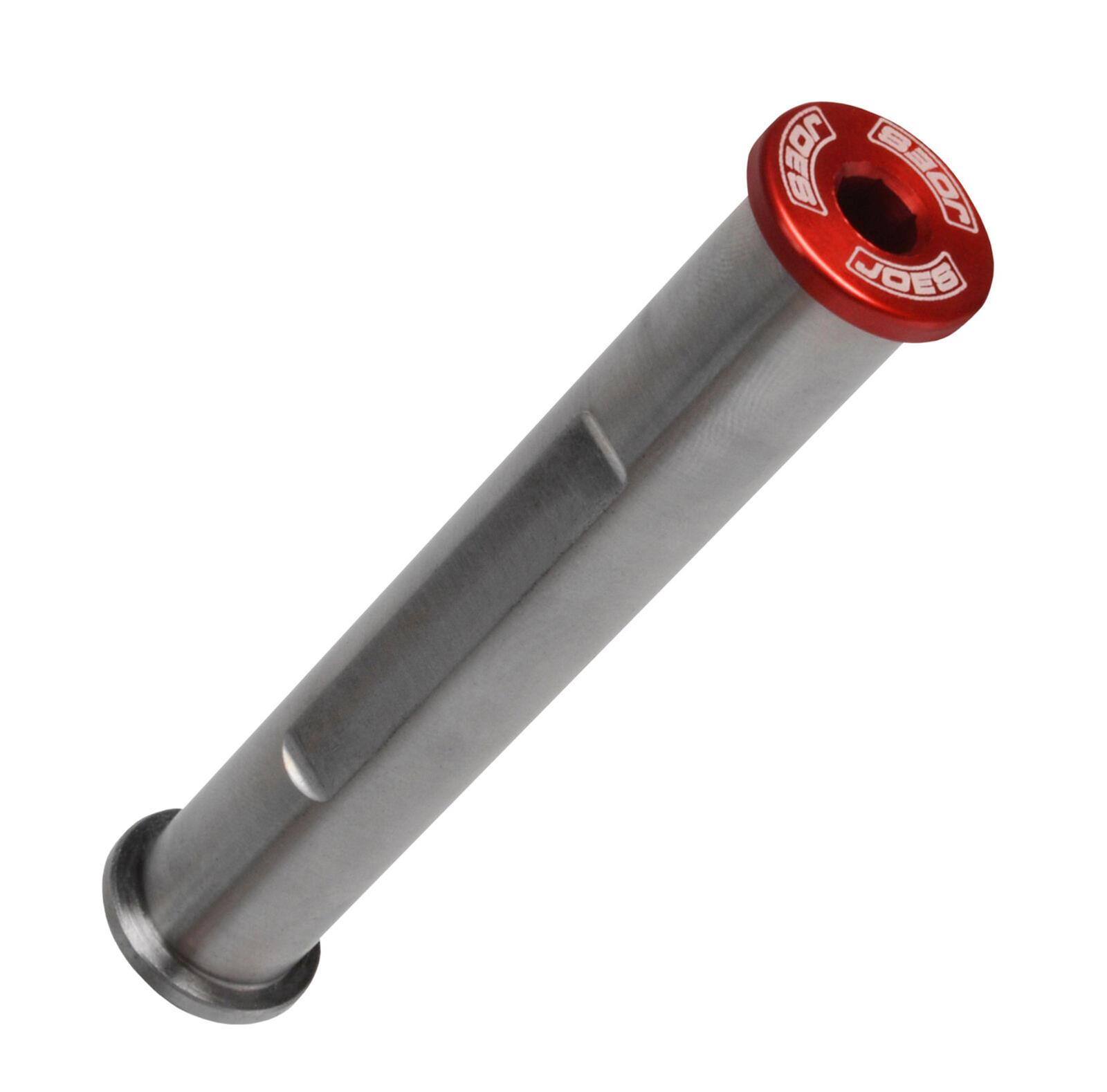 JOES Racing Products Micro Sprint Tubular King Pin Assemblies 25642 Pins, Sprint, Kingpin, Steel, Natural Finish, 3.8 in. Long, 0.625 in. OD, with Threaded Cap, Red Anodized, for V2 Spindles, Each