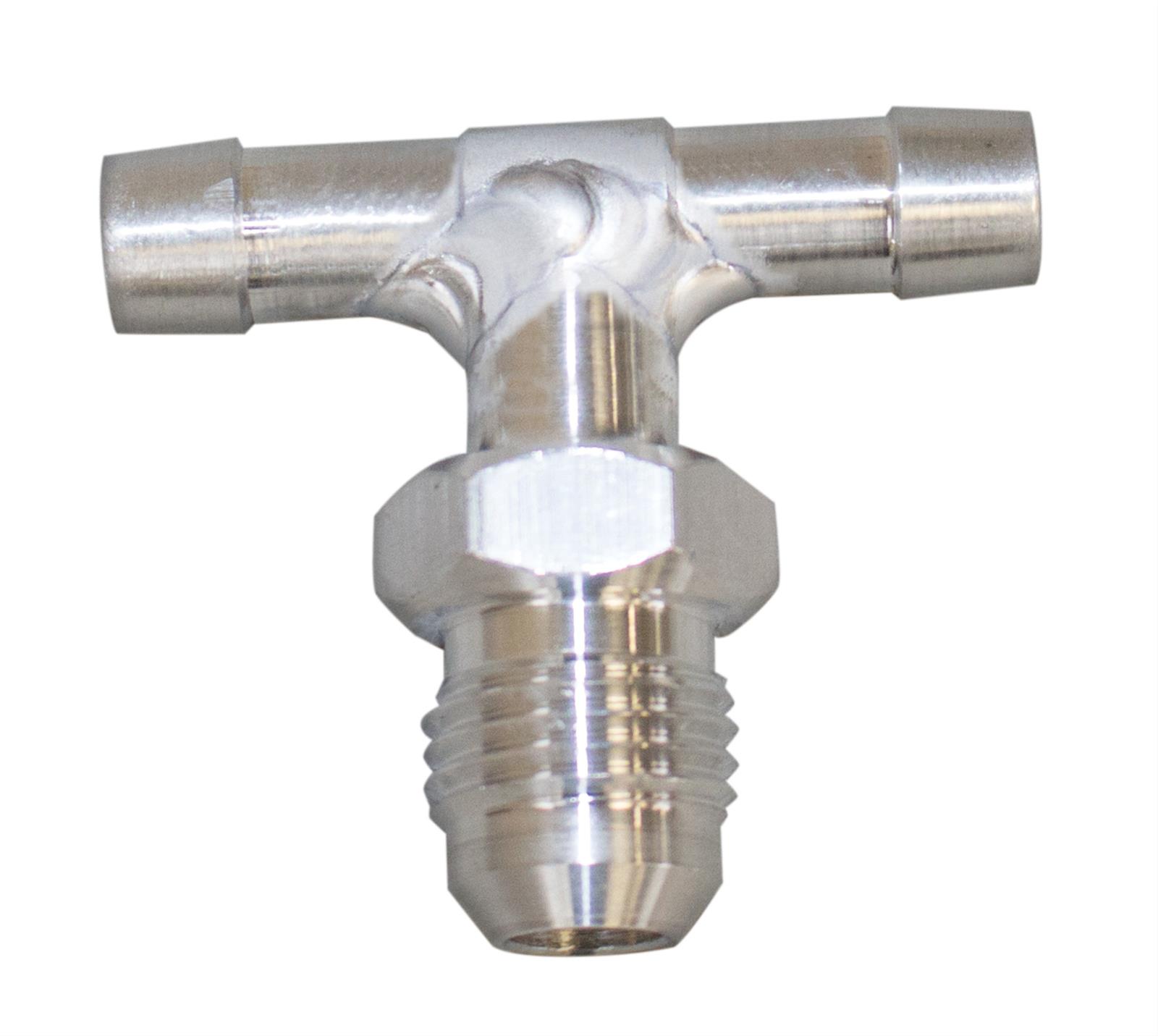JOES Racing Products Micro Sprint Carburetor Fittings 25847 Fitting, Sprint, Adapter, Union Tee, -6 AN, 5/16 in. Hose Barb, Aluminum, Natural, Each