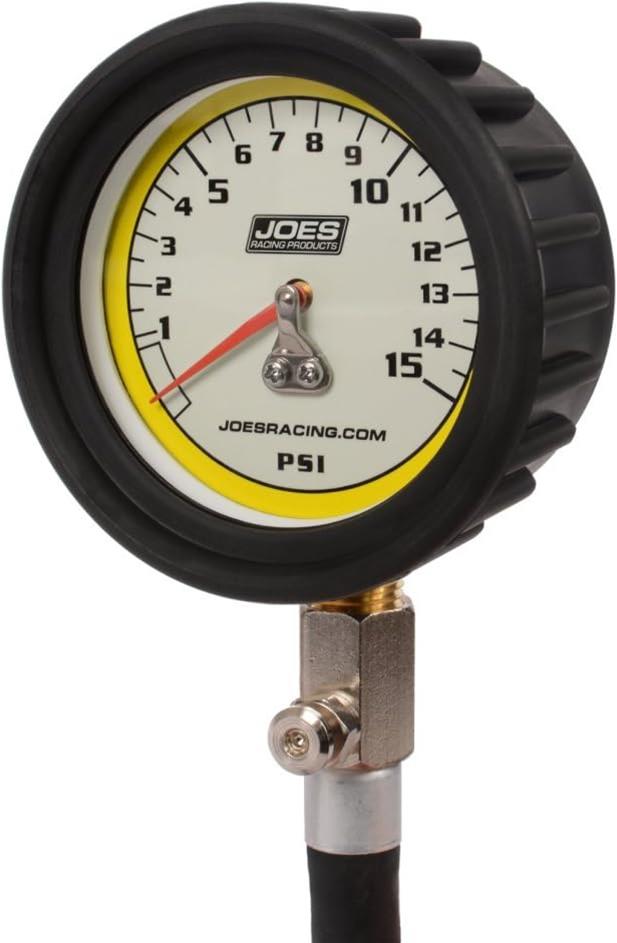 JOES Racing Products Pro Tire Gauges 32315 Pressure Gauge, Series, Glow-In-The-Dark, Analog, 0 - 15 psi, 2.50 in. Diameter, Each thumbnail 3