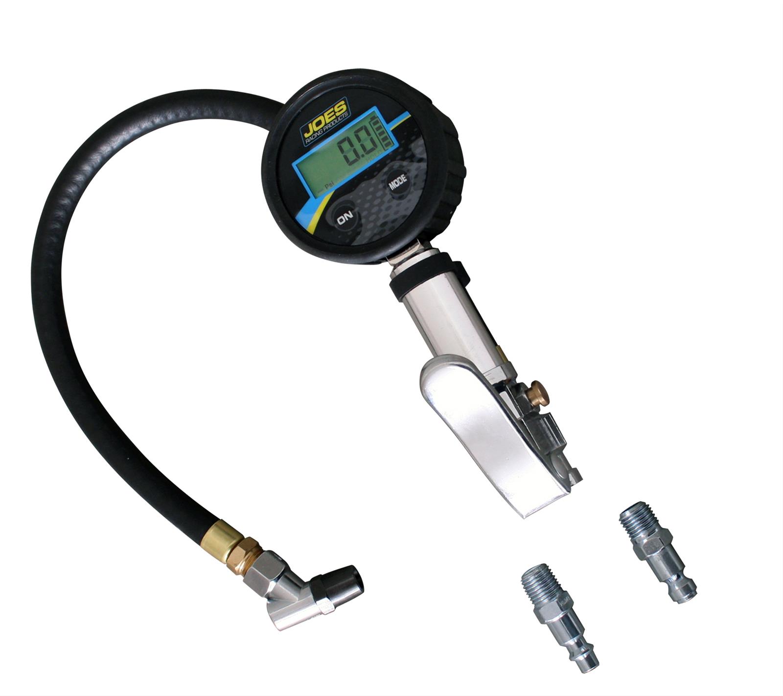JOES Racing Products Quick-Fill Tire Inflators 32488 Pressure Gauge, Inflator, Digital, 0-60 psi, Backlit, Quick Fill Valve, Each