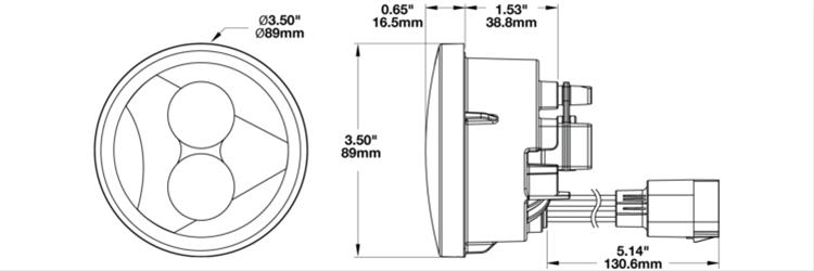 J. W. Speaker 239 J2 Series LED Turn Signals 346493 Signal Indicators, LED, Front, Round, Clear Lens, Jeep, Pair thumbnail 4