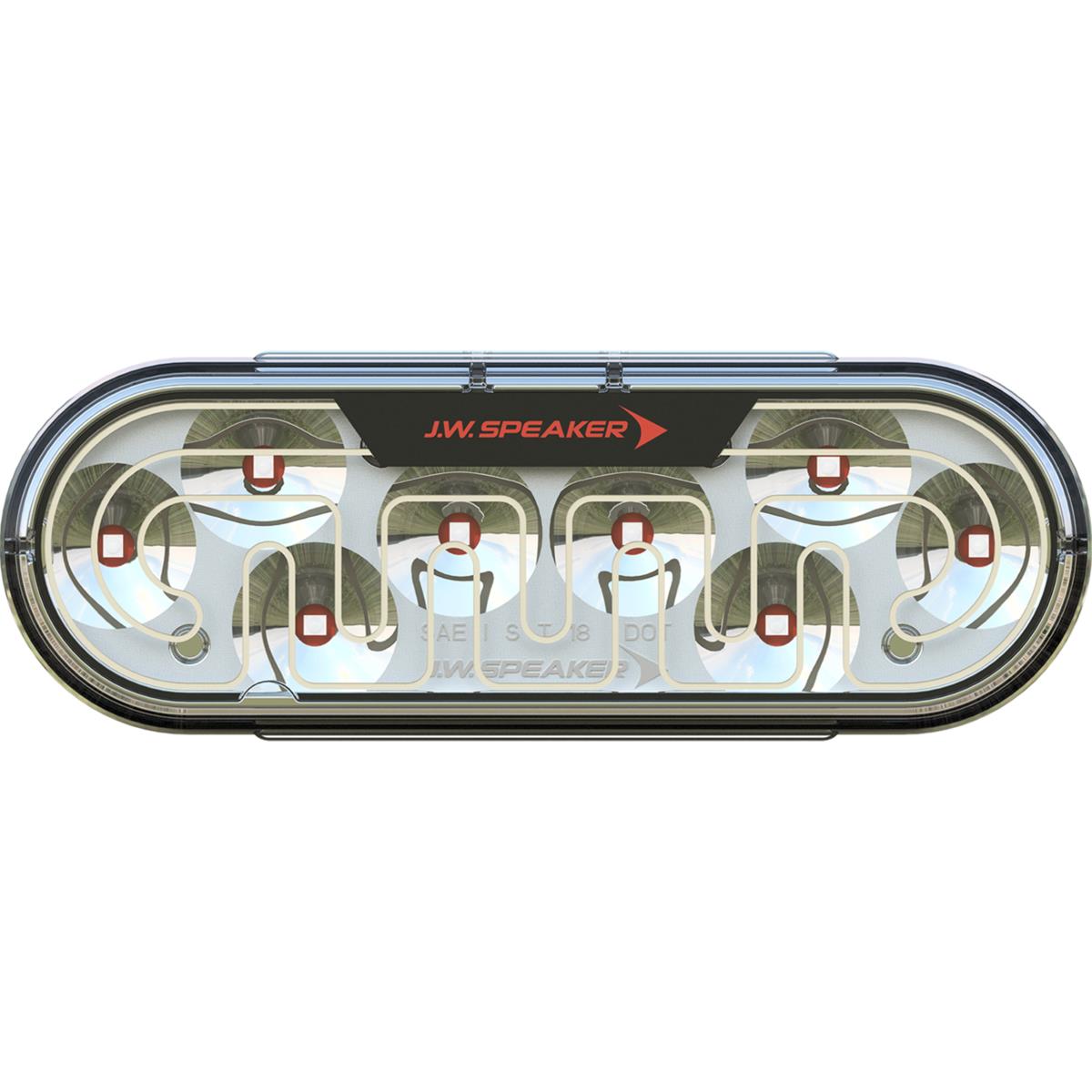 J. W. Speaker 274 Heated Oval LED Signal Lights 0346701 Taillight Assemblies, Light, Red LED, Polycarbonate, Clear Lens, 2.24 in. Height, 6.52 in. Width, 0.83 in. Depth, Each
