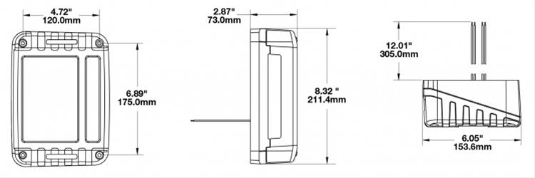 J. W. Speaker 279 DOT-Compliant LED Taillights 347553 Taillight Assemblies, Taillight, Rectangular, 8.28 in. Height, 6.05 in. Width, 3.43 in. Depth, Clear Lens, Black Housing, Pair thumbnail 4