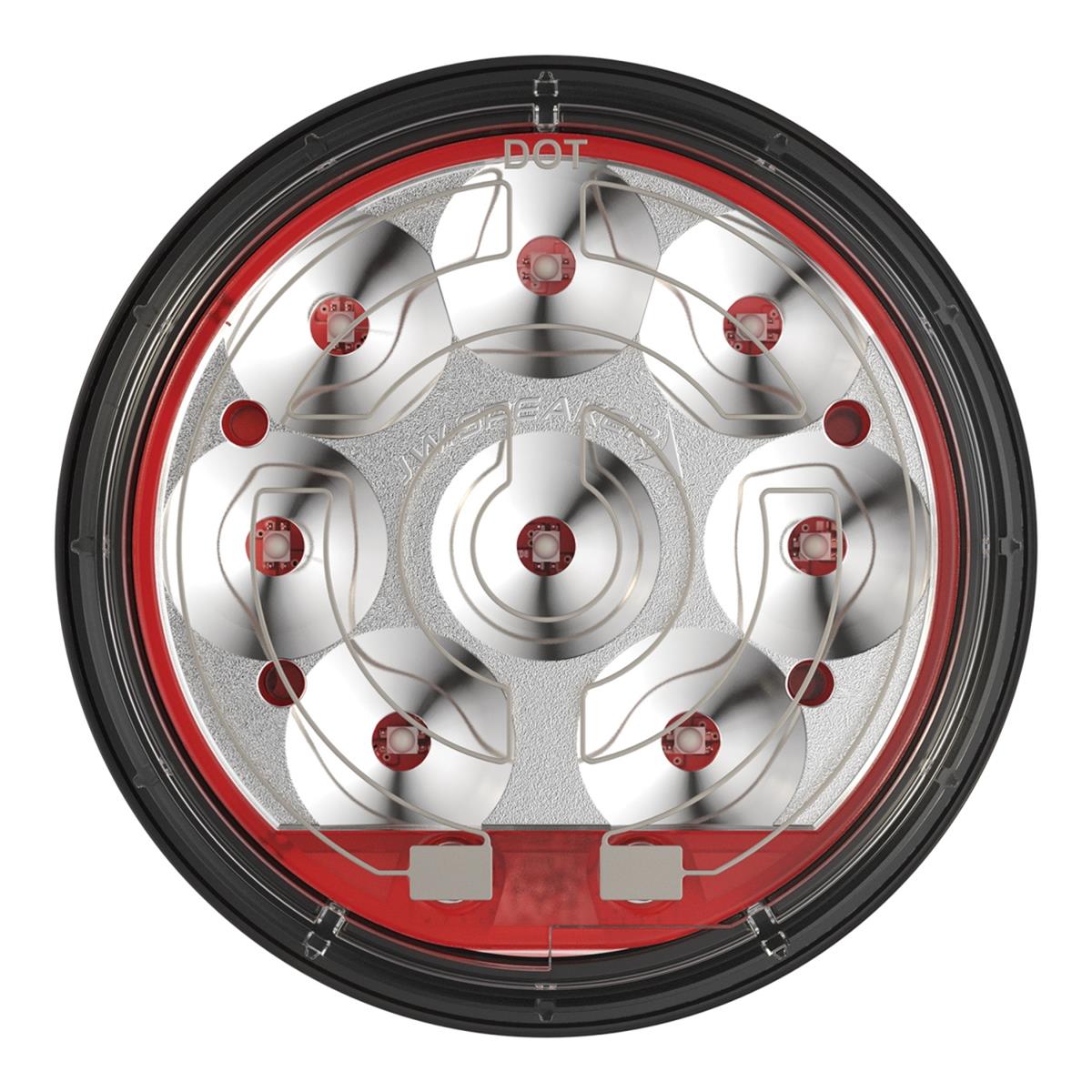 J. W. Speaker 234 DOT-Compliant LED Taillights 347864 Trailer Light, Stop/Tail/Turn Lamp, 4 in., Non-Heated Clear Lens, LED, Red, Includes Pigtail, Each