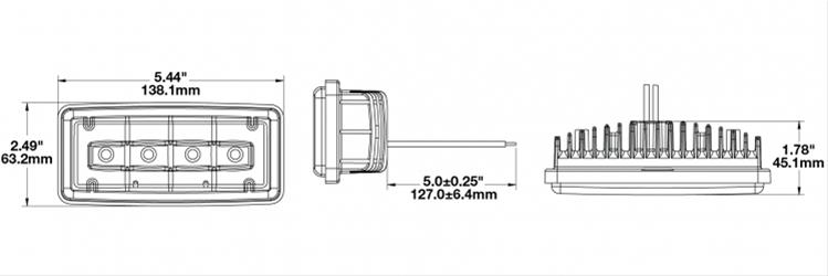 J. W. Speaker 6048 LED Auxiliary Lights 543591 Light, Driving, LED, Flush Mount, 2 x 5 in. Rectangular, Clear, Aluminum, 12-24 V, Each thumbnail 4
