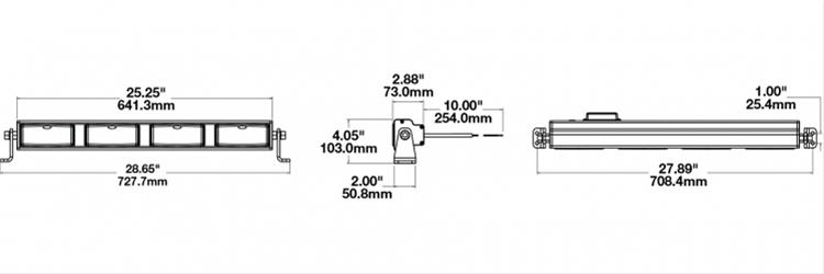 J. W. Speaker 9049 LED Light Bars 546021 Auxiliary Light, 25 in. Bar, Driving Beam, 4 Lights, Clear, Aluminum, 12 V, Each thumbnail 3