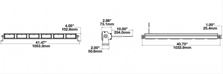J. W. Speaker 9049 LED Light Bars 546271 Auxiliary Light, 40 in. Bar, Flood Beam, 6 Lights, Clear, Aluminum, 12 V, Each thumbnail 2