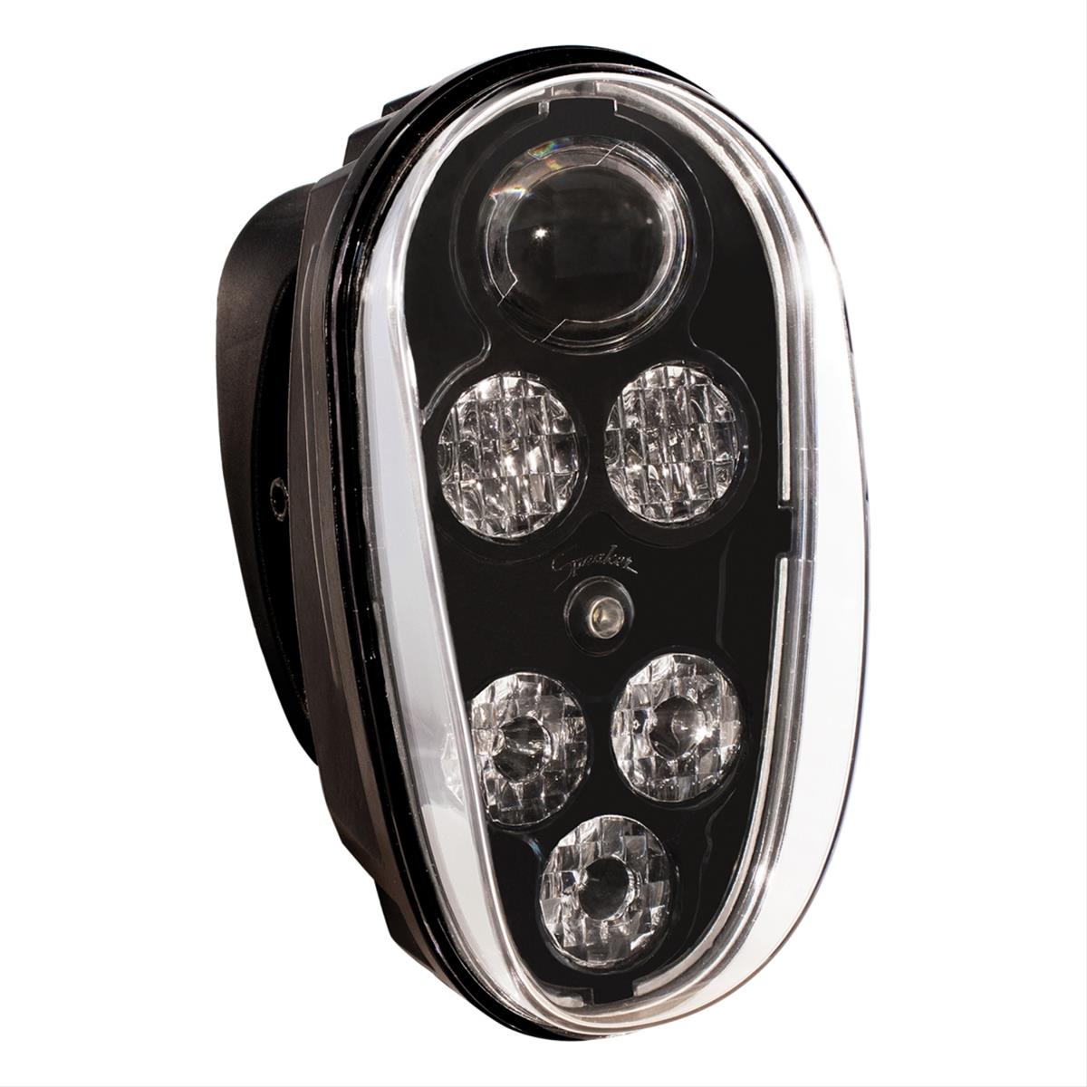 J. W. Speaker 515 Material Handling LED Headlights 548901 Headlight Assemblies, Model Handing, LED, Clear Lens, Black Housing, Black Bezel, Each