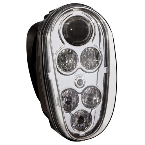 J. W. Speaker 515 Material Handling LED Headlights 549201 Headlight Assemblies, Model Handling, LED, Clear Lens, Black Housing, Chrome Bezel, Each thumbnail 3