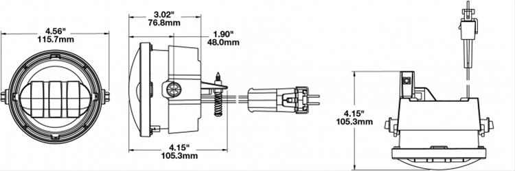 J. W. Speaker 6146 Ford Fog Lights 549681 Auxiliary Light, Light, LED, Bumper Mount, 4 in. Round, Clear, Chrome Inner Bezel, Aluminum, 12 V, Ford, Pair thumbnail 5
