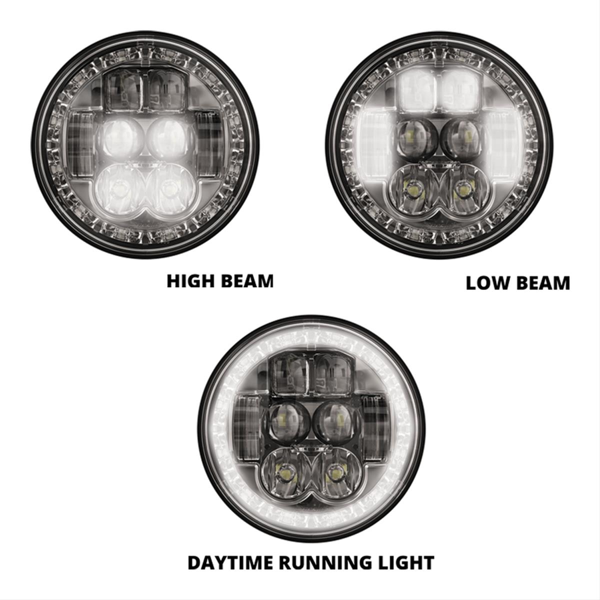 J. W. Speaker 8630 Evolution ECE-Compliant LED Headlights 549921 Headlight, LED, Round, Clear Lens, Black Housing, Left Hand Traffic Beam, Each thumbnail 3