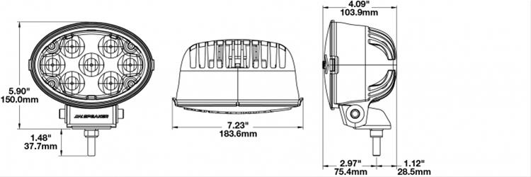 J. W. Speaker TS3001V LED Auxiliary Lights 550713 Light, LED, Pencil Beam, Adjustable Bracket Mount, 7 x 5 in. Oval, Clear, Composite, 12-24 V, Pair thumbnail 8