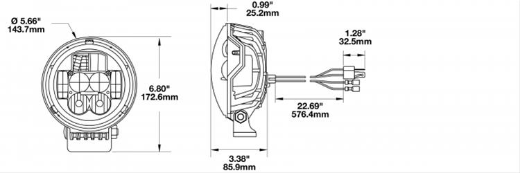 J. W. Speaker 8632 Evolution LED Headlights 552001 Headlight Assemblies, Model Evolution, LED, Clear Lens, Black Housing, 12-24 V Left Headlight, Each thumbnail 5