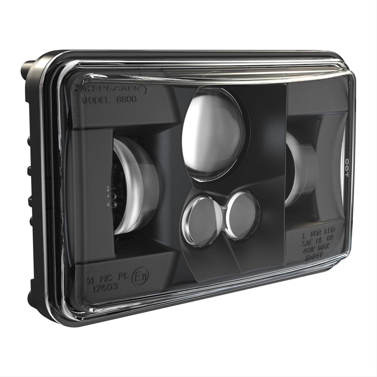 J. W. Speaker 8800 Evolution 2 LED Headlights 552551 Headlight, LED, Rectangle, Clear Lens, Black Housing, Black Bezel, 6.600 in. Length, 4.220 in. Height, Each thumbnail 2