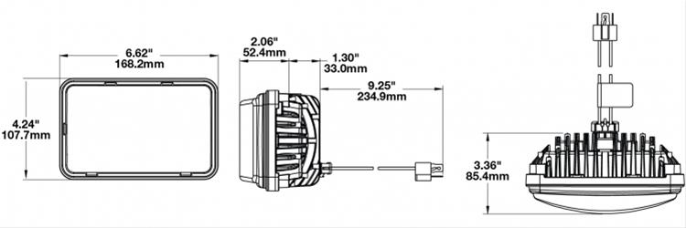 J. W. Speaker 8800 Evolution 2 LED Headlights 552561 Headlight Assemblies, LED, Clear Lens, Black Housing, 12-24 V Low Beam Headlight with H4 Connector, Each thumbnail 4