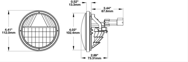 J. W. Speaker 6025 LED Fog Lights 553021 Auxiliary Light, Reflective Light, LED, RHT/LHT, 4 in. Round, Clear, Polycarbonate, 12 V, Each thumbnail 3