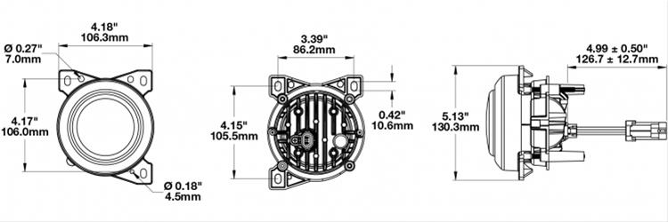 J. W. Speaker 95 LED Headlights 553721 Headlight Assemblies, Model 95, LED, Clear Lens, Black Housing, Black Bezel, 12-24 V High Beam, Each thumbnail 5