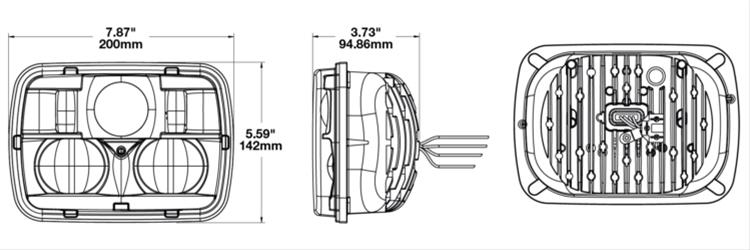 J. W. Speaker 8910 Evolution 2 LED Headlights 554421 Headlight Assemblies, Model 2, LED, Clear Lens, Black Housing, Chrome Bezel, 12-24 V LHT, Each thumbnail 5