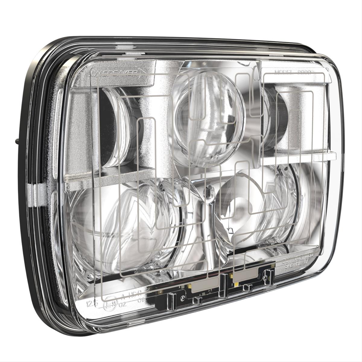J. W. Speaker 8910 Evolution 2 LED Headlights 554421 Headlight Assemblies, Model 2, LED, Clear Lens, Black Housing, Chrome Bezel, 12-24 V LHT, Each