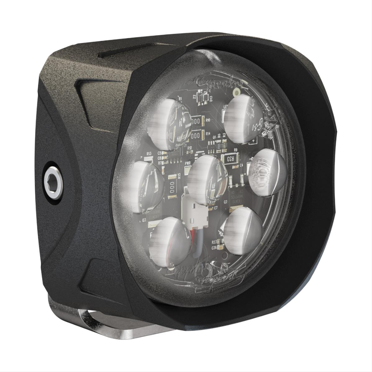 J.W. Speaker Light Bars, Pods and Fog Lights 554863 Auxiliary Light, Work Light, LED, Spot Beam, 3.5 in. Square, Clear, Aluminum, 12 V, Pair thumbnail 2
