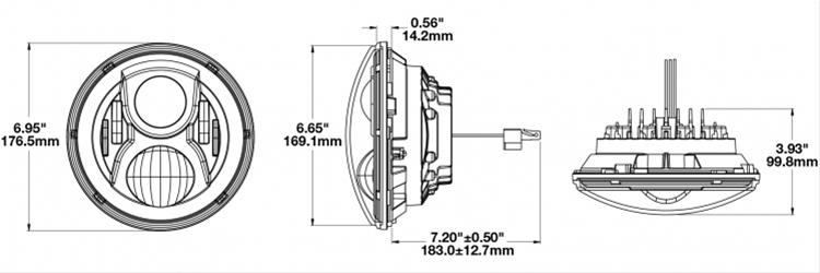 J. W. Speaker 8700 Evo 2 DOT-Compliant Dual Burn LED Headlights 554991 Headlight Assemblies, Headlights, Clear Lens, Natural Housing, Chrome Bezel, 12-24 V, Mounting Ring, Each thumbnail 5